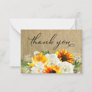 Tarjeta Pequeña Flor de girasol blanco y nalgas florales 2B Pequeñ
