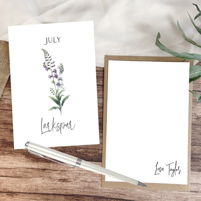 Tarjeta Pequeña Flor de nacimiento de julio (Subido por el creador)