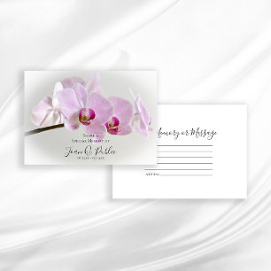 Tarjeta Pequeña Flor de orquídea rosa comparte un funeral de memor