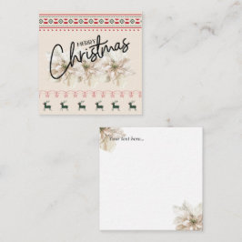 Tarjeta Pequeña Flor de Poinsettia clásica moderna de Navidad vint