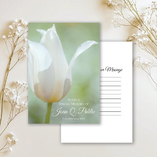 Tarjeta Pequeña Flor de tulipán de primavera blanca comparte funer