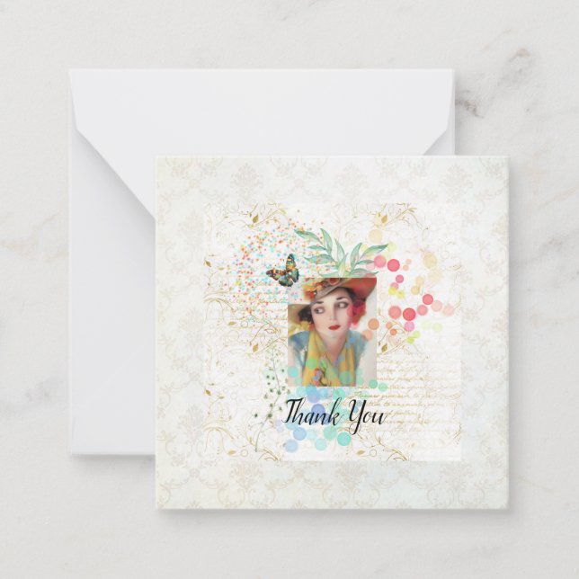 Tarjeta Pequeña Flor de vaca Art Deco (Anverso)