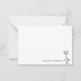 Tarjeta Pequeña Flor dibujada a mano simple