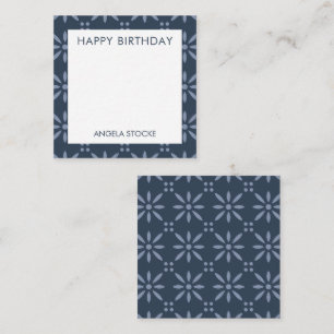Tarjeta Pequeña Flor personalizada azul retro