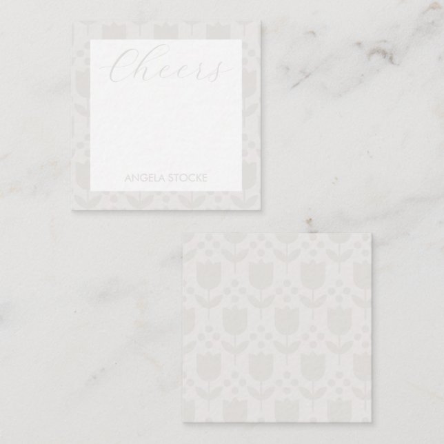Tarjeta Pequeña Flor personalizada retro (Anverso / Reverso)
