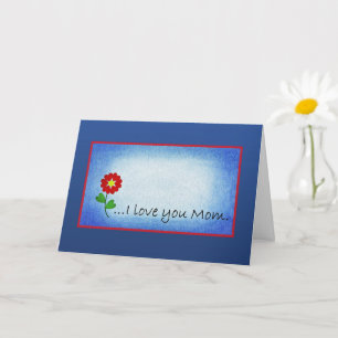 Tarjeta Pequeña Flor Roja Día de la Madre Amor