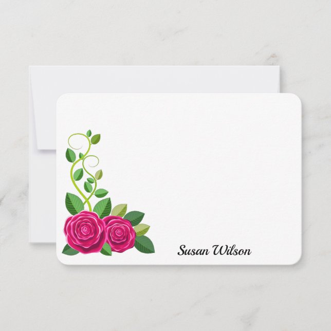 Tarjeta Pequeña Flor rosa elegante de Fuchsia (Anverso)