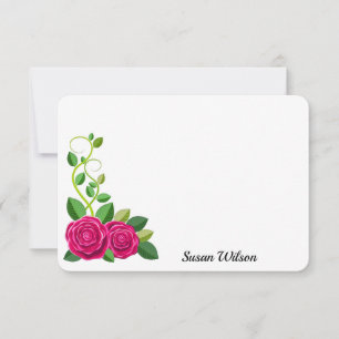 Tarjeta Pequeña Flor rosa elegante de Fuchsia