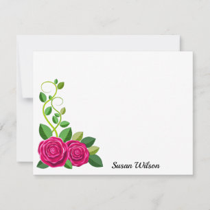 Tarjeta Pequeña Flor rosa elegante de Fuchsia