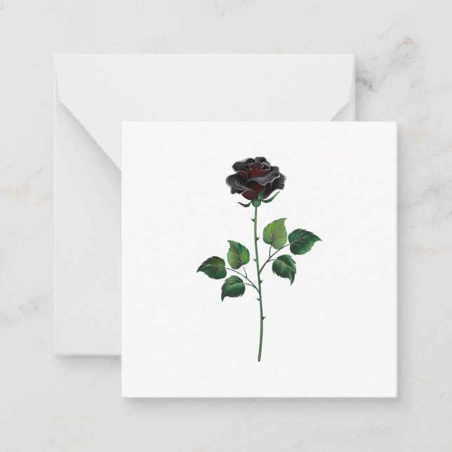 Tarjeta Pequeña Flor rosa negra (Anverso)