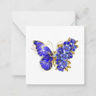 Tarjeta Pequeña Flor Sapphire Mariposa