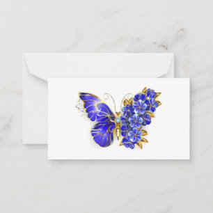 Tarjeta Pequeña Flor Sapphire Mariposa