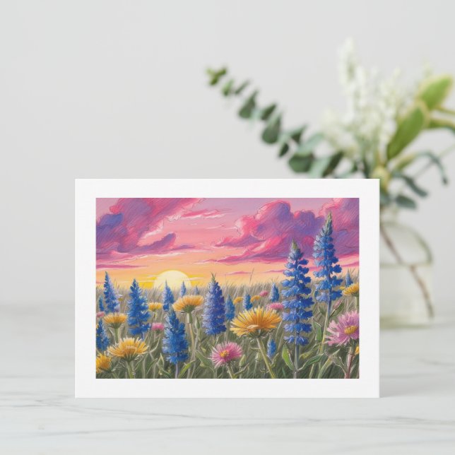 Tarjeta Pequeña Flor silvestre (Anverso de pie)