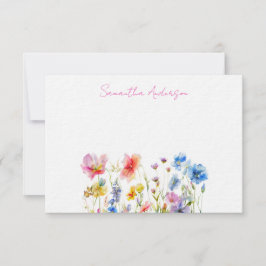 Tarjeta Pequeña Flor silvestre acuarela personalizada