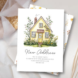 Tarjeta Pequeña Flor silvestre de la casa amarilla | Nueva direcci