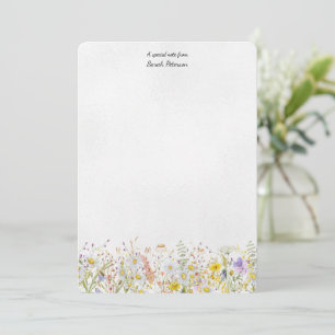 Tarjeta Pequeña Flor silvestre moderna floral botánica personaliza