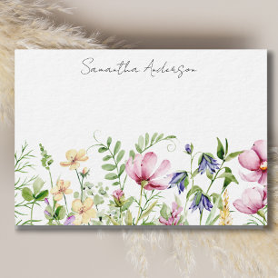 Tarjeta Pequeña Flor silvestre rosa