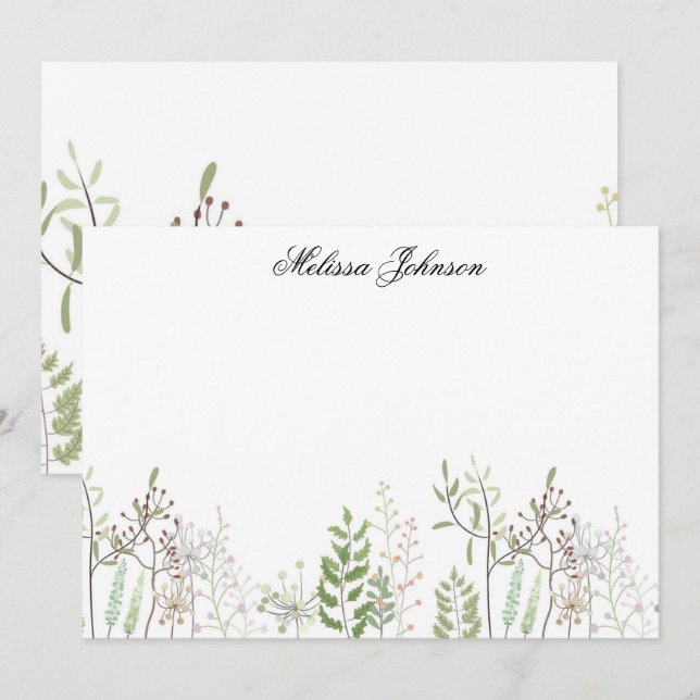 Tarjeta Pequeña Flor silvestre suave personalizada (Anverso / Reverso)