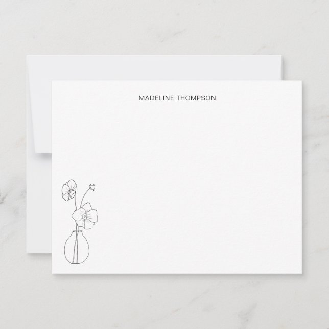 Tarjeta Pequeña Flor simple Flor Profesional Botánico Básico (Anverso)