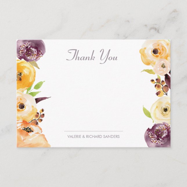 Tarjeta Pequeña Floral acuarela Gracias (Anverso)