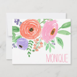 Tarjeta Pequeña Floral acuática de primavera personalizada