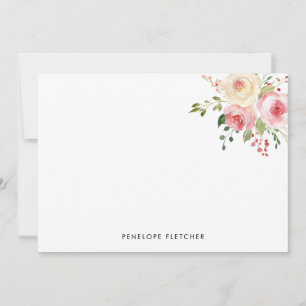 Tarjeta Pequeña Floral acuática moderna de color rosa personalizad