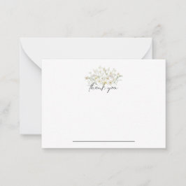 Tarjeta Pequeña Floral blanca Notecard Gracias