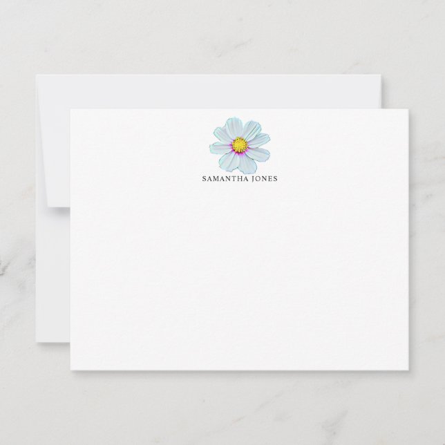 Tarjeta Pequeña Floral blanca pintada personalizada (Anverso)