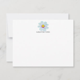 Tarjeta Pequeña Floral blanca pintada personalizada