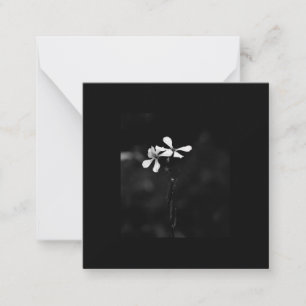 Tarjeta Pequeña floral blanca y negra mínima