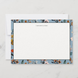 Tarjeta Pequeña Floral Bohemiana Blue Elegant