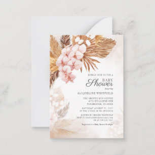 Tarjeta Pequeña Floral Boho Pampas Grass Terracotta Baby Shower