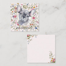 Floral Bulldog francés Perro Mamá Notecard