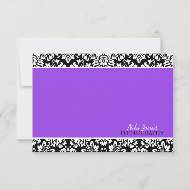 Tarjeta Pequeña Floral Damask Notecards (Anverso)
