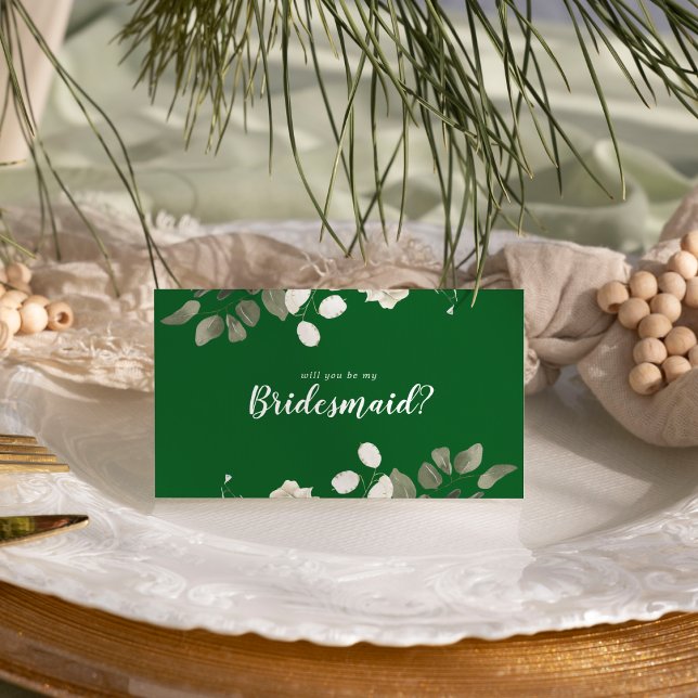 Tarjeta Pequeña Floral de invierno |Verde Serás Mi Novia (Subido por el creador)