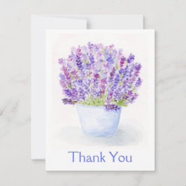 Tarjeta Pequeña Floral de lavanda de color de agua suave pintada a