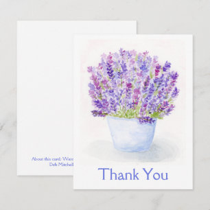 Tarjeta Pequeña Floral de lavanda de color de agua suave pintada a