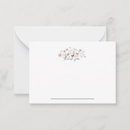 Tarjeta Pequeña Floral de mariposa Notecard Gracias