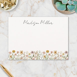 Tarjeta Pequeña Floral de prado de flores silvestres con acuarela 