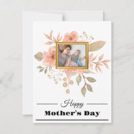 Tarjeta Pequeña Floral del Día de las Madres Feliz Elegante