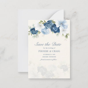 Tarjeta Pequeña Floral Dusty Blue Eucalyptus sale Save the Date