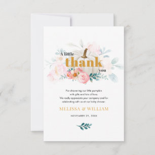 Tarjeta Pequeña Floral Fall Baby Shower Gracias