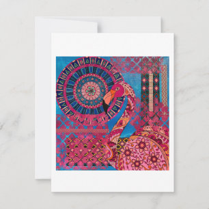 Tarjeta Pequeña Floral Flamingo