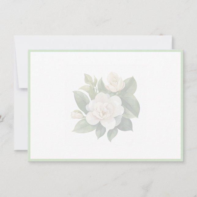 Tarjeta Pequeña Floral Flat Note Card (Anverso)