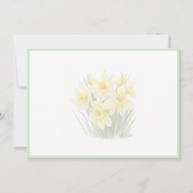 Tarjeta Pequeña Floral Flat Note Card (Anverso)