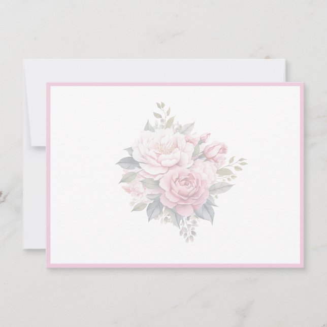 Tarjeta Pequeña Floral Flat Note Card (Anverso)