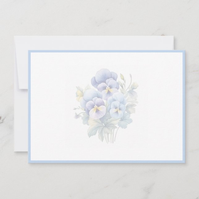Tarjeta Pequeña Floral Flat Note Card (Anverso)