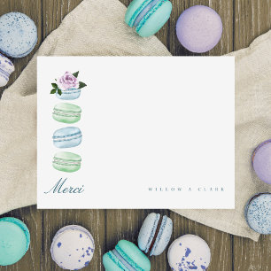 Tarjeta Pequeña Floral Floral Azul Macaron MGracias