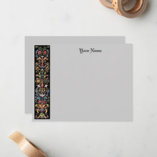Tarjeta Pequeña Floral gótica edificable iluminada medieval