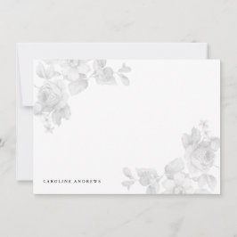 Tarjeta Pequeña Floral Gris Vintage